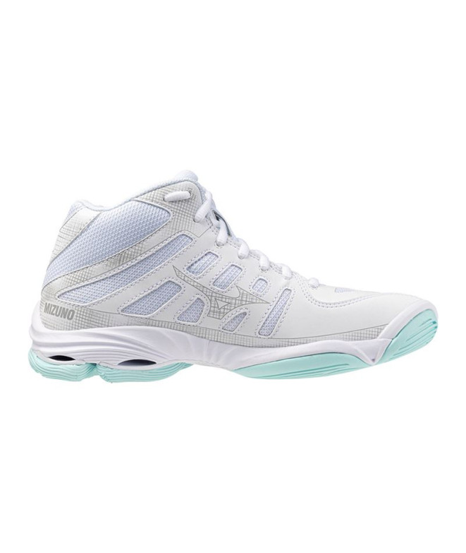 Zapatillas de Voleibol Mizuno Wave Voltage 2 Mid Mujer Blanco/Azul