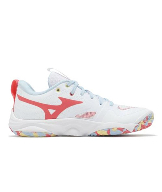 Zapatillas de Voleibol Mizuno Wave Momentum Elite Mujer Blanco/Azul/Pale Banan
