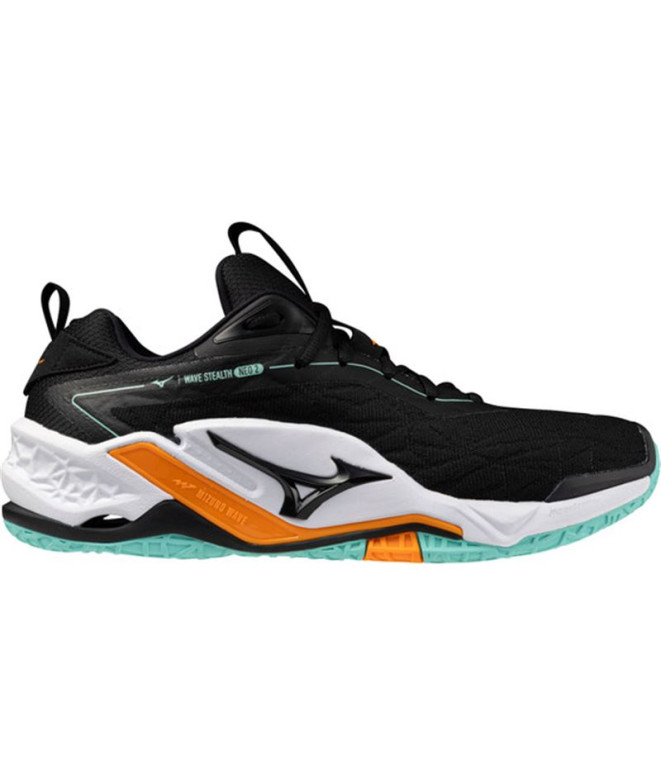 Zapatillas de Balonmano Mizuno Wave Stealth Neo 2 Negro/Tangelo/Verde