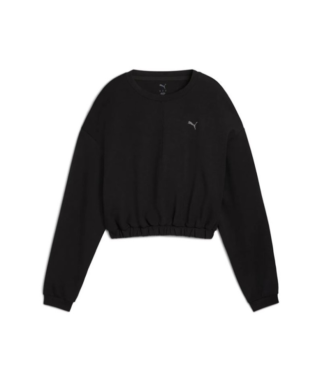Sudadera de Fitness Puma W Cloudspun Crew, Black, Mujer