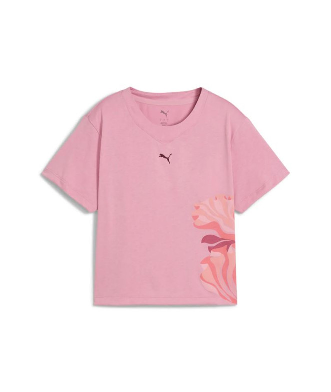 Camiseta de Fitness Puma W Floral Ribbon Fash,Poised Pink, Mujer