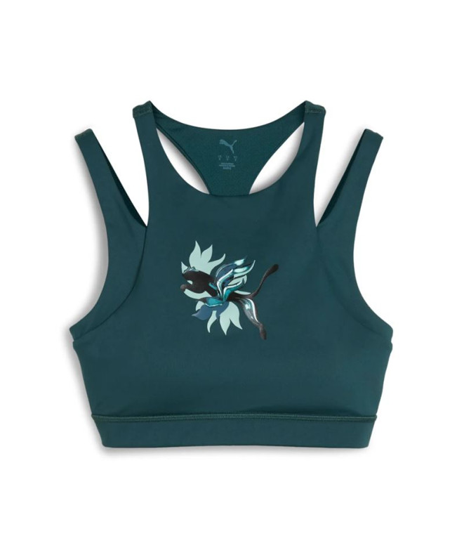 Sujeitador desportivo de Fitness Puma Green Terrains Graph, Green Terrain, Mulher