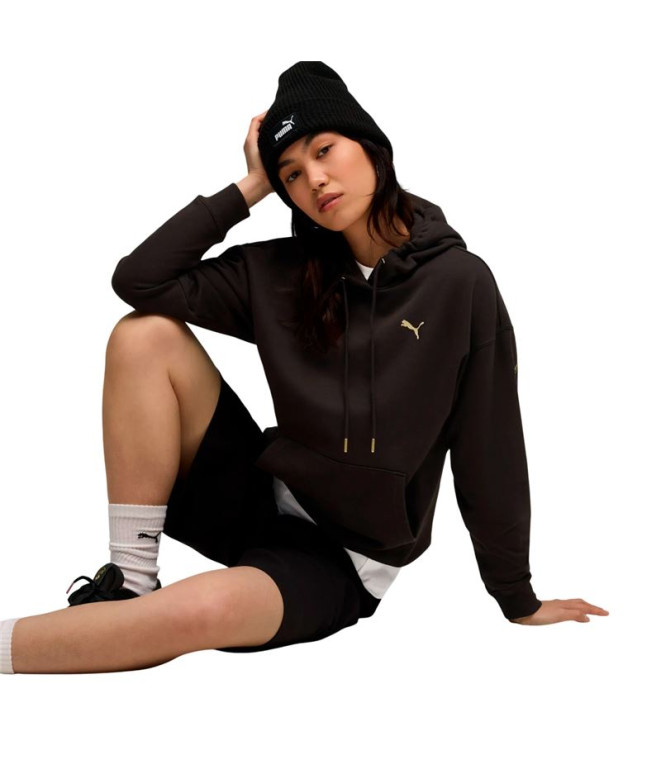Moletom Puma Maximal Metallic Com, Preto, Mulher
