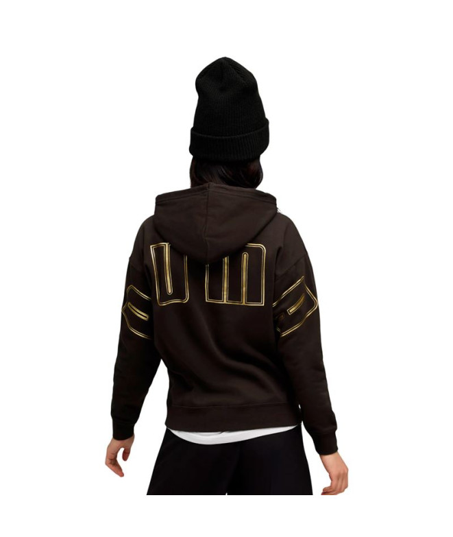Sudadera Puma Maximal Metallic Com, Black, Mujer
