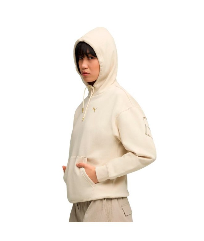 Moletom Puma Maximal Metallic Com Mulher Bege