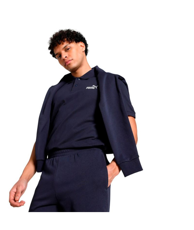 T-shirt Puma Essentials Logo Pique Bleu Marine