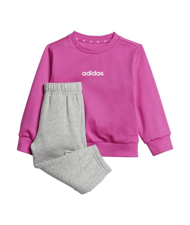 Pantalones adidas I Lin Fl Jog Bebés Fuscsia/Blanco