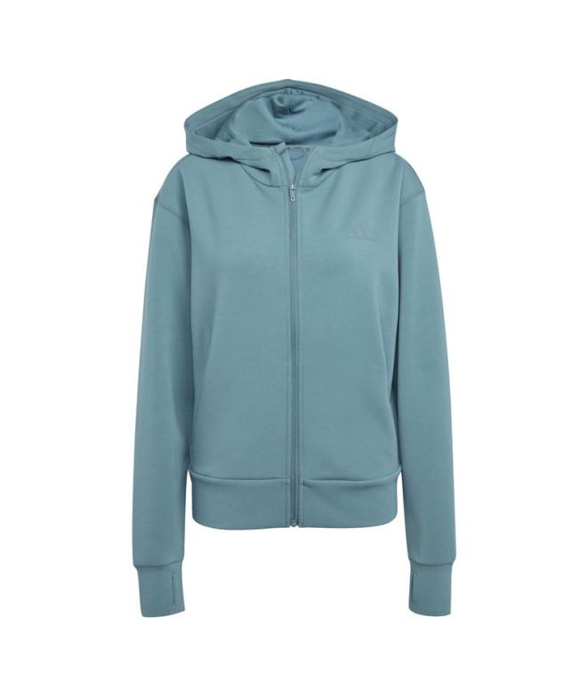 Sweat de Fitness adidas D4T Fz Hoodie Femme Bleu