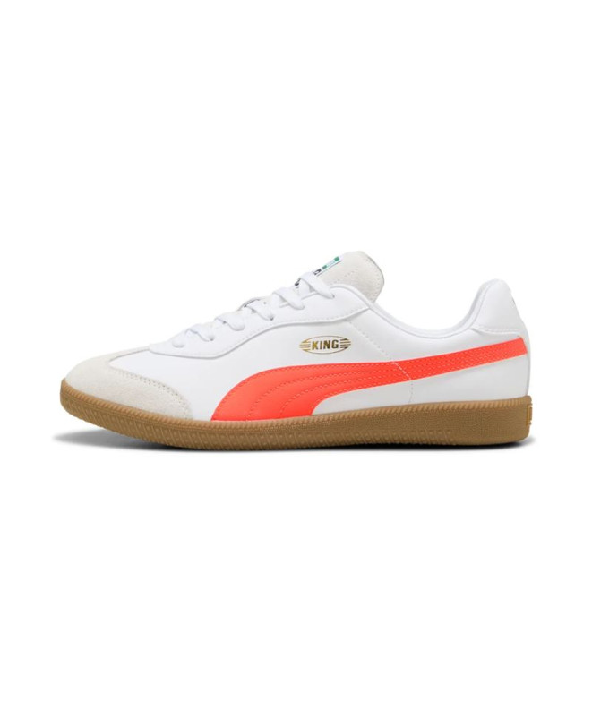 Sapatilhas de Futsal Puma King 21 I White-Glowing Red, Unissex