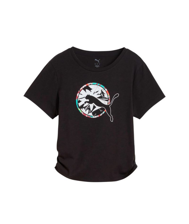 Camiseta de Fitness Puma Tropical Aop Fashion Negro Mujer