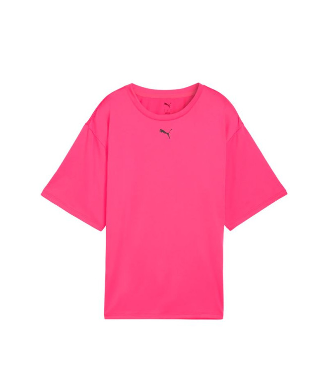 Camiseta de Fitness Puma W Tad Essentialsential Rela,Glowing Pink, Mujer