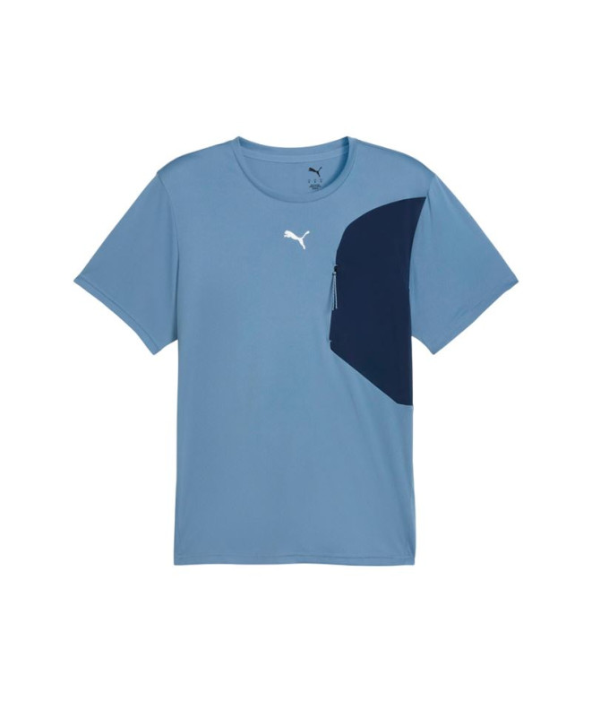 Camiseta de Fitness Puma M Flex Pocket ,Cool Blue, Hombre