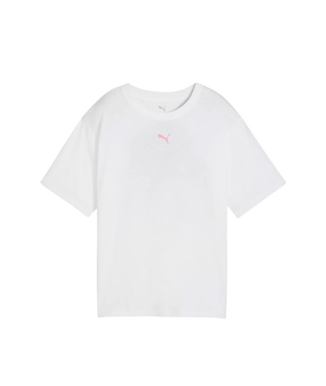 Camiseta de Fitness Puma W Floral Cat Graphic, White-Q3, Mujer