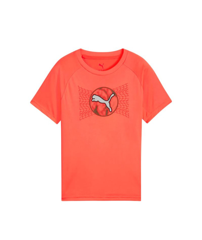 Camiseta Puma Active Sports Poly Glowing Red, Infantil