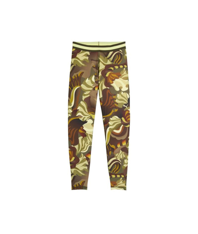 Malhas de Fitness Puma W Strong Floral, Verde Escuro, Mulher