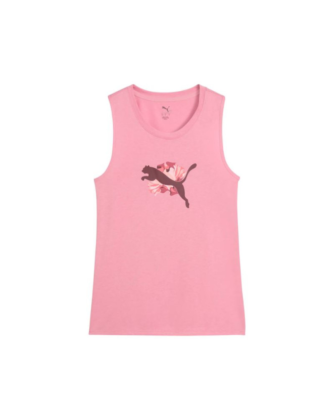 Camiseta de Fitness Puma W Floral Ribbon Grap,Poised Pink, Mujer