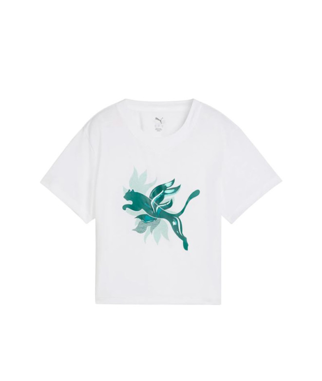 Camiseta de Fitness Puma W Green Terrains Fas, White, Mujer