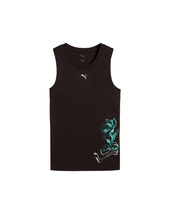 Camiseta de Fitness Puma W Green Terrains Gra, Black, Mujer
