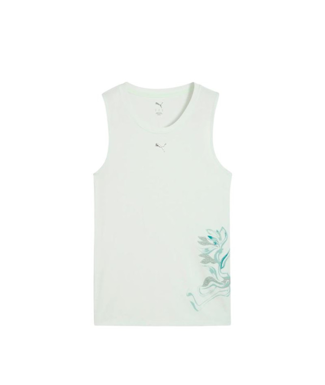 Camiseta de Fitness Puma W Green Terrains Gra,Sage Fros Mujer