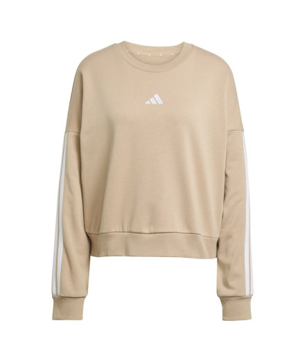 Moletom adidas 3 Bandas Ft Swt Mulher Bege/Branco