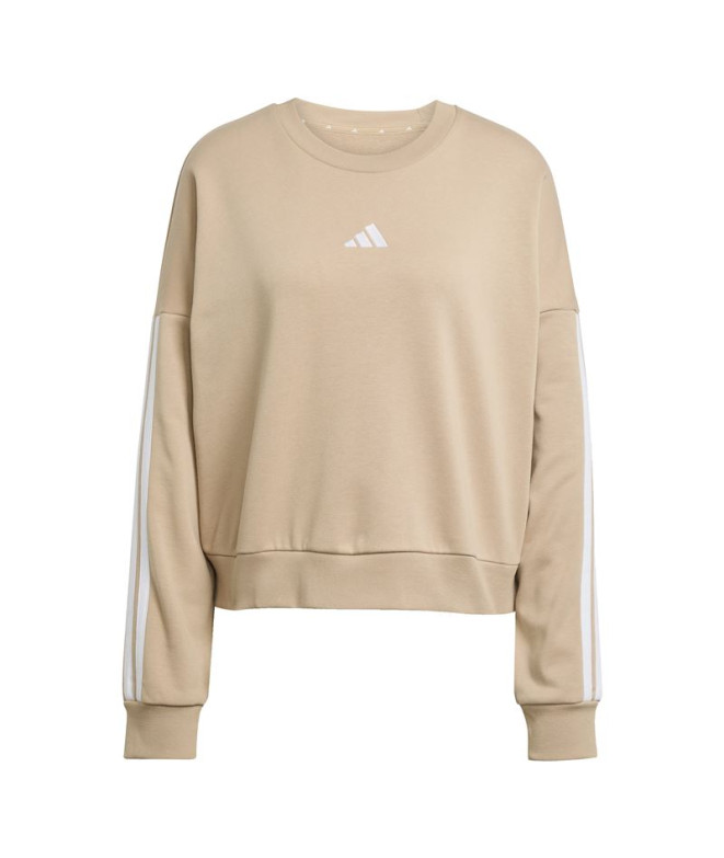 Moletom adidas 3 Bandas Ft Swt Mulher Bege/Branco