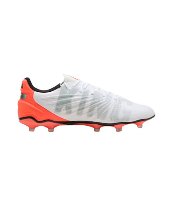 Bottes de football Puma King Match Fg/Ag Blanc- Argent