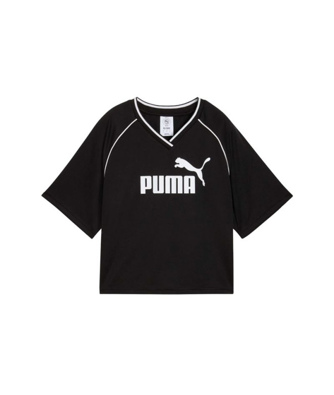 Camiseta Puma Essentials Relaxed Cropped Negro Mujer