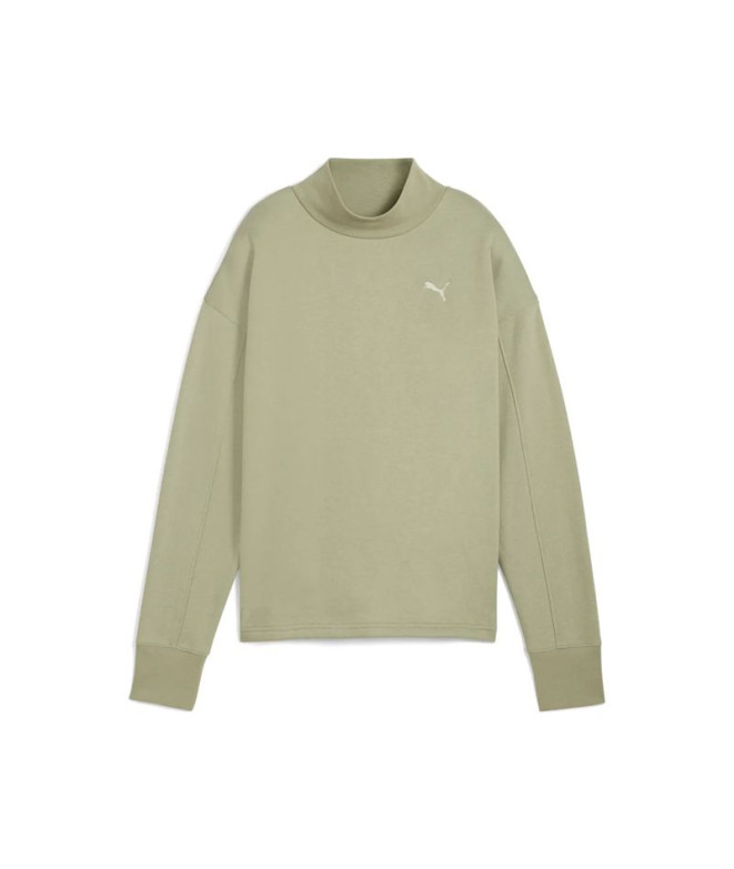 Sudadera Puma Her Relaxed Crew Fl Mujer Lux Army