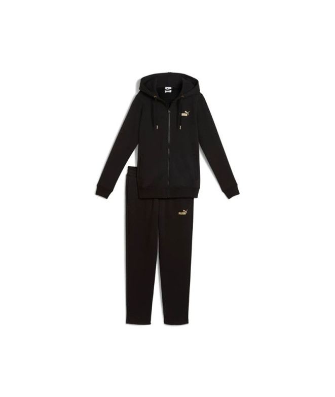 Fato de treino Puma Metallic ded Swea Mulher Preto