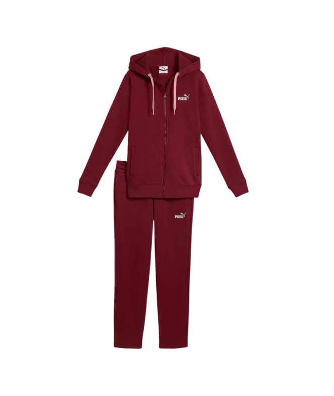 Fato de treino Puma Metallic ded Swea Granate Mulher