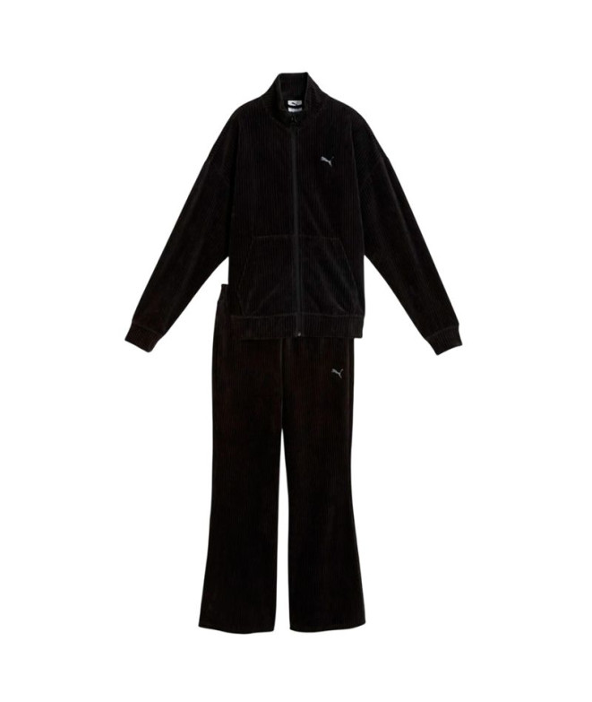 Chándal Puma Velour Rib Relaxed S Negro Mujer