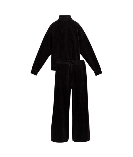 Fato de treino Puma Velour Rib Relaxed S Preto Mulher 2