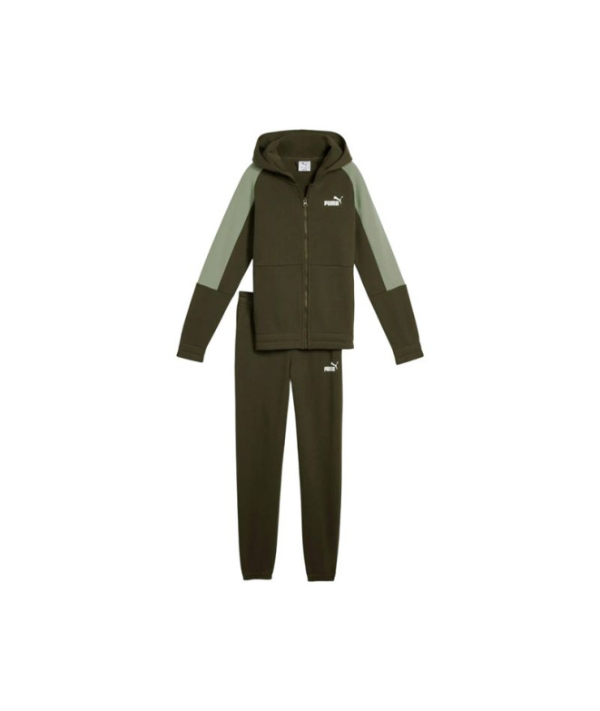 Chándal Puma Essentials Block ded Ful Dark Olive Infantil