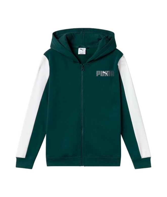Sweat Puma Essentials Logo Lab Fz d Vert Terrai Enfant