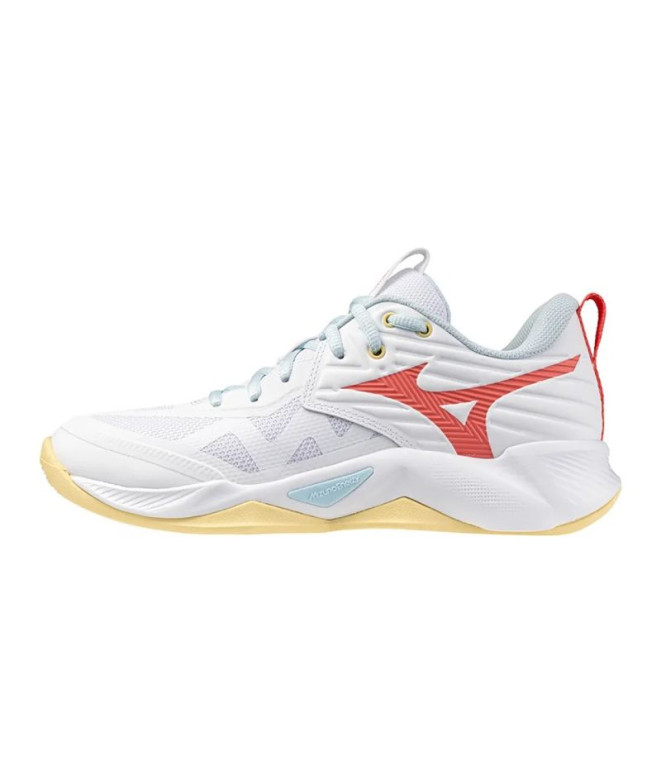 Chaussures de Volley-ball Mizuno Wave Momentum Pro Femme Blanc/Bleu