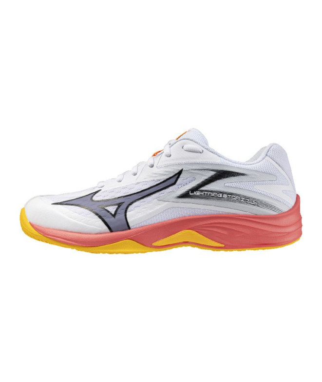 Zapatillas de Voleibol Mizuno Lightning Star Z7 Jr Infantil Blanco/Coral