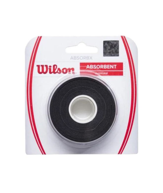 Overgrip de Tenis Wilson Absorbx Overgrip 3 Pack Negro