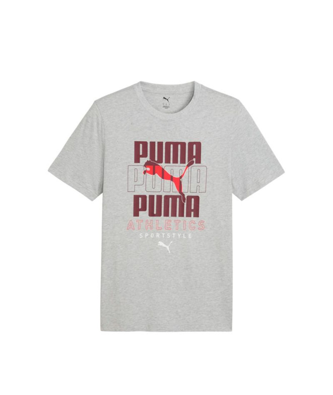 T-shirt Puma Graphic Stacked Grap Light Gris Hea Homme