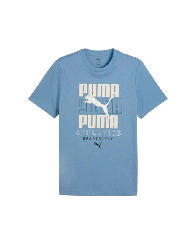 T-shirt Puma Graphic Stacked Grap Bleu Homme