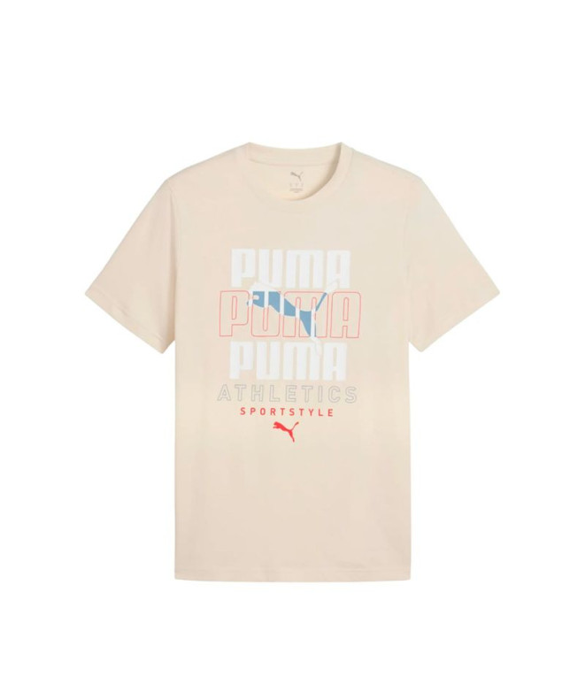 T-shirt Puma Graphic Stacked Grap Beige Homme