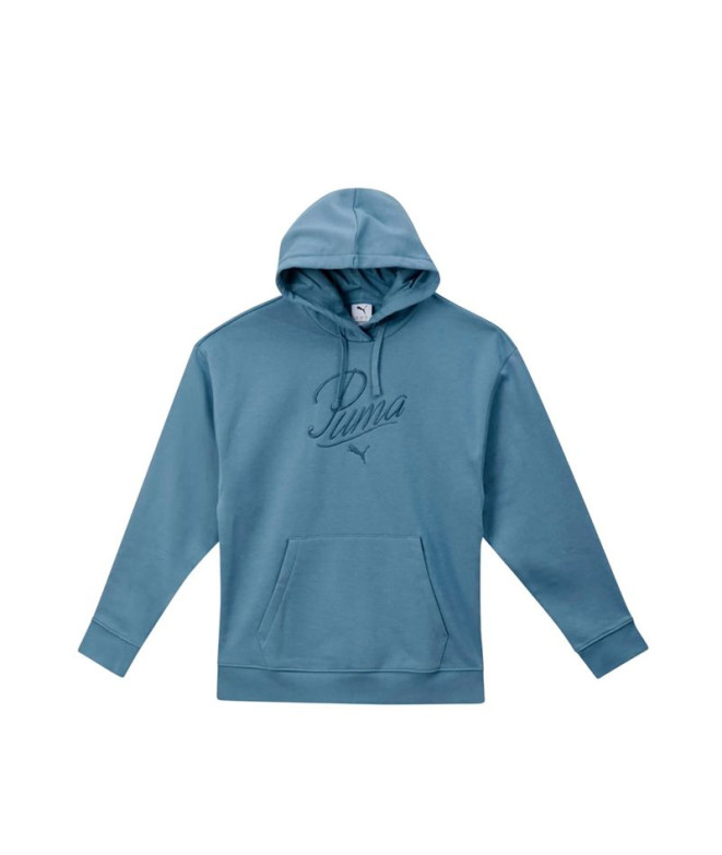 Sudadera Puma Essentials Script Comfort H,Cool Blue, Mujer
