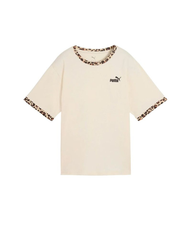 Camiseta Puma Essentials Graphic Animal R Beige Mujer
