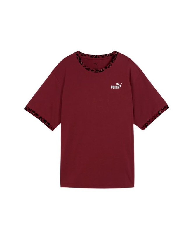 Camiseta Puma Essentials Graphic Animal R Granate Mujer