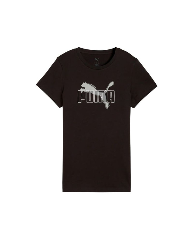 Camiseta Puma Essentials Logo Lab Mujer Negro