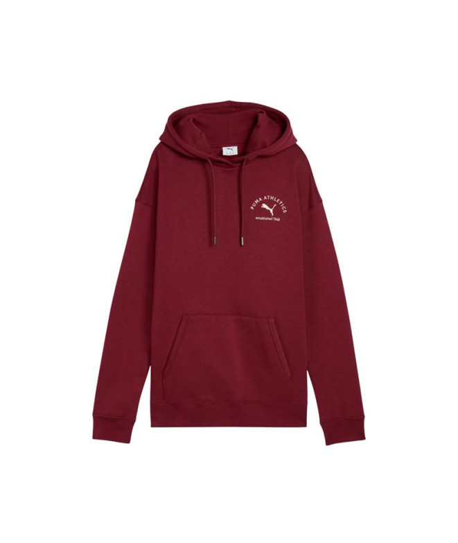 Sudadera Puma Class Relaxed H,Ruby Shimmer, Mujer