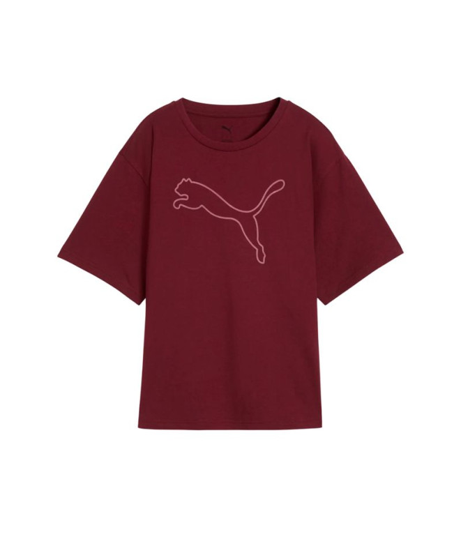 Camiseta Puma Her Relaxed Graphic Granate Mujer