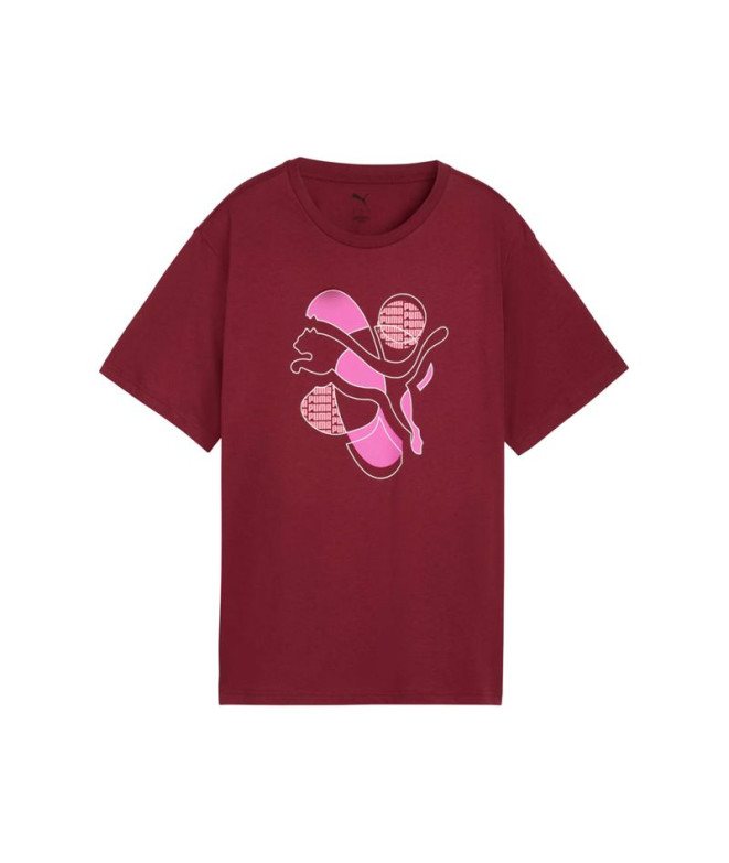 Camiseta Puma Graphic Relaxed Ener Granate Mujer