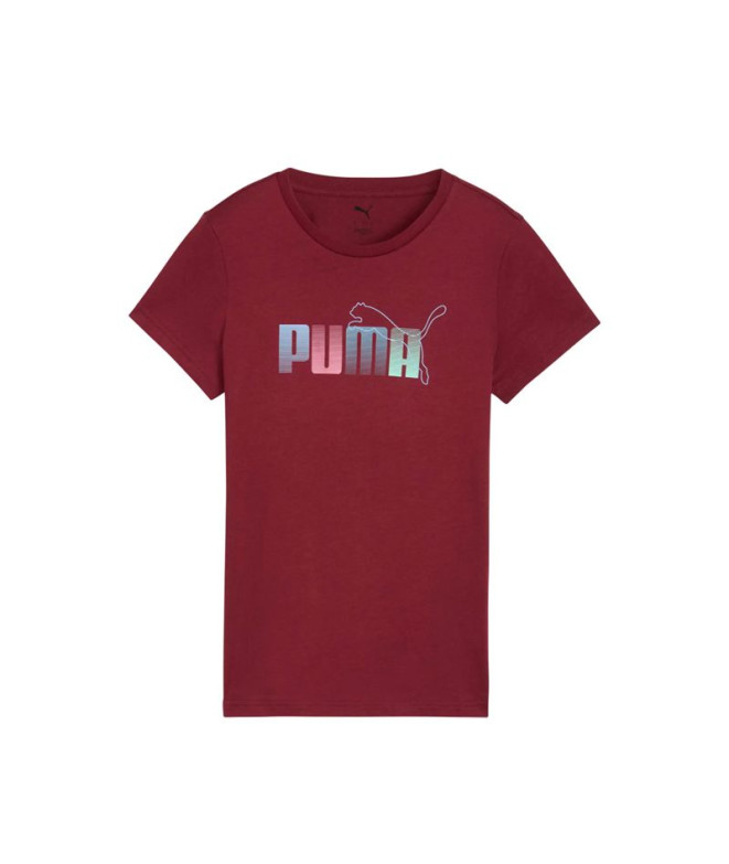 Camiseta Puma Graphic Stacked ,Ruby Shimmer, Mujer