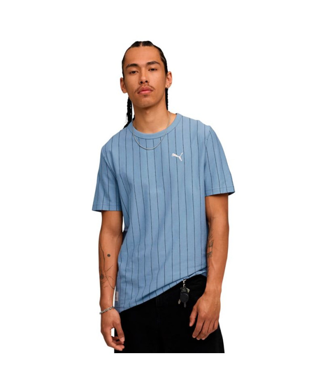 Camiseta Puma Class Striped Azul Homem