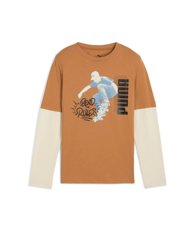 T-shirt Puma Mid90S Layered Longs Enfant Melted Caram